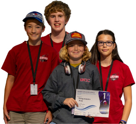 Picture of a Brilliant Blue team accepting award